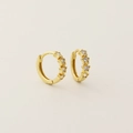 Goldene S925 Sterling Silber Stern Ohrringe mit funkelnden Zirkonia Steinen besetzt - 925er Silber / Gold