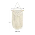 Handmade boho macrame wall hanging with heart pattern and fringe, 20x33cm cream cotton - Small Floral Wall Decor