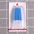 Five blue spiral birthday candles in happy birthday card packaging for cake decor - Birthday Candle Blue / 5 Pcs Set / Blue
