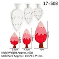 Three-cavity maple leaf tree silicone mold for chocolate and cake baking decoration - Style 1-Trees / Gray