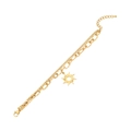 Goldenes mehrlagiges Gliederkettenarmband mit Sonnenanhänger und Karabinerverschluss - Sonnenanhänger-Stil (4#)
