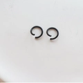 Pair of matte black C-shaped open rings for DIY jewelry and body piercing accessories - 1.2*8mm (100pcs) / Black