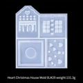 DIY heart Christmas house silicone resin mold set for candle holders and night lights - Heart Christmas House