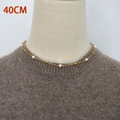 Collana dorata 40cm in acciaio inossidabile con perle d'acqua dolce e perle d'oro - Modello 40CM