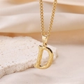 Textured gold letter D pendant necklace featuring vintage brushed finish and curb chain - Gold Letter D (Pendant Only)