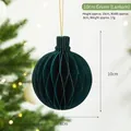 Dark green 10cm honeycomb paper lantern ball ornament for Christmas scene decoration - 10cm Lantern / Green