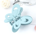Elegant light blue hollow butterfly hair claw clip with a transparent resin finish - Sky Blue