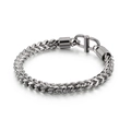 Pulsera minimalista para hombre en acero inoxidable plateado con cadena de trigo - 21.5cm / Plateado