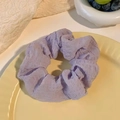 Elegant lavender purple organza scrunchie with pleated fabric texture for hair styling - Puff Purple