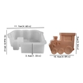 Train engine silicone mold with heart relief and finished red plaster vehicle model - Locomotive - Candle / White