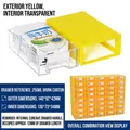 Stackable yellow plastic organizer drawer with transparent bin 140x92x42mm for DIY parts - Lemon Yellow