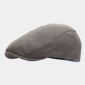 Classic dark grey knitted flat cap for men and women with soft texture and plaid lining - Adjustable / Dark Gray
