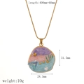 Detailed close-up of marine-themed enamel shell pendant with pearl on a gold snake chain - Abstract Oil Painting Scenery Shape (TN3516)