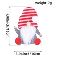 Christmas gnome cutlery holder with red white striped hat and dimensions 15x10cm - Striped Hat Style
