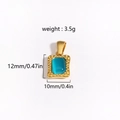 Goldenes quadratisches Edelstahl-Anhänger-Set mit blauem Zirkon und Maßangaben - Blaues Quadrat-Stil (Stil 1)