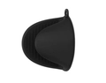 Black heat-resistant silicone mini oven mitt with anti-slip texture and hanging hole - Black