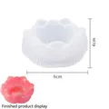 Lotus flower silicone mold for resin casting with red flower finished product example - No. 1 Lotus Candle Holder / Translucent White