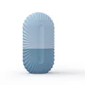 Blue and white silicone face ice roller with max water line and radial ridge texture - New Shell Blue