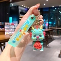Cute teal dragon baby keychain featuring a strawberry motif and durable silicone strap - Large / B392-4 Strawberry
