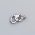 Orecchini a cerchio cobra in argento S925 con pietre nere e finitura in argento puro - Argento 925 / Oro Bianco