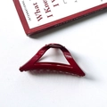 Minimalist deep red triangular hair claw clip with glossy finish and secure grip teeth - 7# Triangle Style 12cm