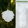 Set di 3 palline di Natale bianche da 8cm in schiuma con trama a petalo e glitter lucidi - Stile A Sfera di Petali Bianchi (8cm) Confezione da 3
