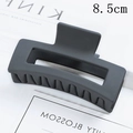 Matte black 8.5cm rectangular hair claw clip with frosted texture finish - Matte Black (S150-6) / 8.5cm