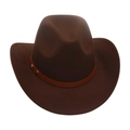 Classic western cowboy hat in dark coffee felt with brown leather studded band - One Size / Coffee