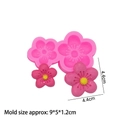 Stampo in silicone rosa per fondant di fiori di ciliegio con due cavità e fiori di 4,4 cm - Rosa