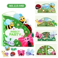 Libro interactivo verde de insectos para niños con elementos de fieltro en 3D - Animales Insectos (NO.115-94D)