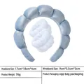 Light blue sponge spa headband and wristband set for face washing and skincare - 23-velvet Light Blue Headband + 1 Pair Of Wristbands