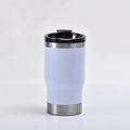 14oz light purple stainless steel vacuum insulated tumbler with a black leak-proof lid - 14oz / White