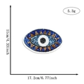 Blue sequin evil eye patch for clothing repair, DIY applique with size 17.2cm x 11cm - Classic Blue Gold Eye (No Glue)
