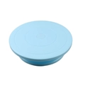 Blue circular rotating cake turntable made of durable PP plastic for professional decorating - 28cm (Large) / Blue