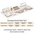 25-piece champagne gold jewelry display stand set with brushed metal texture - Combination S (White/Champagne, 25pcs)