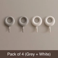 Set di 4 ganci adesivi a parete minimalisti inclusi 2 pezzi grigi e 2 bianchi - 2 Grigio + 2 Bianco