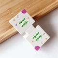Gefaltete weiße Haarklammern-Karte mit Handmade-Text und Farbmuster für Verpackungen - Weihnachten - 4*8 cm
