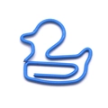 Single blue metal paper clip in creative duck shape for office and student use - Lake Blue