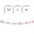 Pastel butterfly and rose flower banner decoration set for spring birthday party events - Butterfly Garland