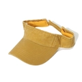 Visiera parasole vintage in denim lavato giallo senape con cinturino regolabile unisex - 58cm (Regolabile) / Giallo