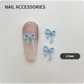 Light blue 3D bowknot nail art charm with matte finish, size 6x9mm for DIY manicure - Small-Light Blue
