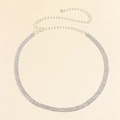 Catena da vita in strass argento con ampie maglie di metallo a più file di diamanti - Argento 3 File di Strass