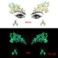 Luminous Halloween face jewels YJ-18 with glow-in-the-dark crystal diamond effects - YJ-18