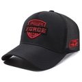Casquette trucker noire avec broderie Force New York 1986 rouge et filet mesh - Noir avec Broderie de Bouclier Rouge