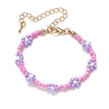 Bohemian daisy bead choker in pink and purple colors with adjustable lobster clasp - Purple Daisy Bracelet