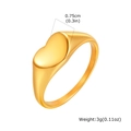 Detail shot of heart-shaped signet ring with 0.75cm width and polished gold finish - US 7 / Heart Signet Style / Gold