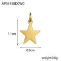 Polished gold star pendant charm made of stainless steel with weight and size details - AP34758D0W0-Simple Star Pendant