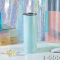 Gobelet mince 20oz bleu clair scintillant avec couvercle pour impression sublimation - 20oz / Peinture Arc-en-ciel - Vert