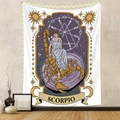 Arazzo zodiacale dello Scorpione con sole e luna vintage in una stanza accogliente - Scorpione (GT220618) / 73X95CM (Spazzolato Transfrontaliero)