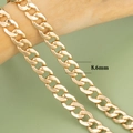 Flat O-shaped 18K gold plated chain link variant with 8.6mm width measurement - Width 8.6mm / 1m / Gold